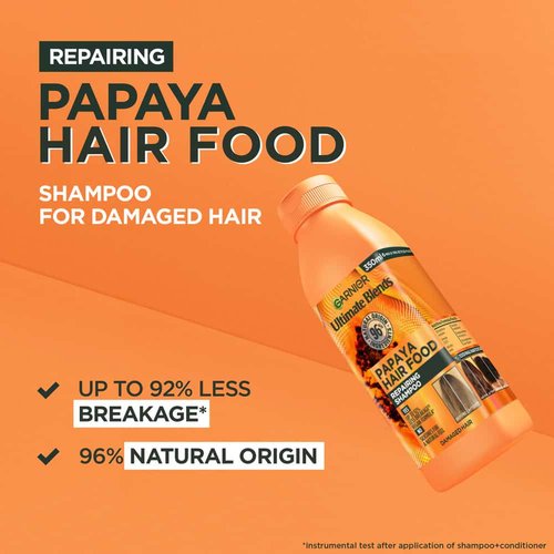 Garnier Hair Food Ultimate Blends Papaya Shampoo for Damaged Hair - 350ml 4 Garnier Hair Food Ultimate Blends Papaya Shampoo for Damaged Hair - 350ml - Image 4