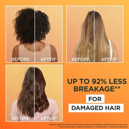 Garnier Hair Food Ultimate Blends Papaya Shampoo for Damaged Hair - 350ml 5 Garnier Hair Food Ultimate Blends Papaya Shampoo for Damaged Hair - 350ml - Image 5