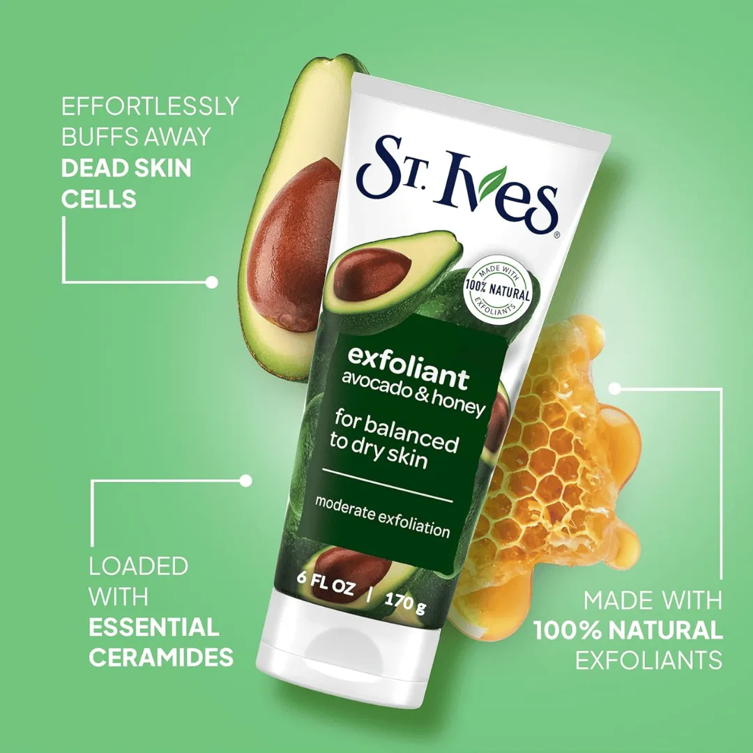 St.Ives Face Scrub Exfoliant Avocado and Honey for Balanced to Dry Skin - 170g 3 St.Ives Face Scrub Exfoliant Avocado and Honey for Balanced to Dry Skin - 170g - Image 3
