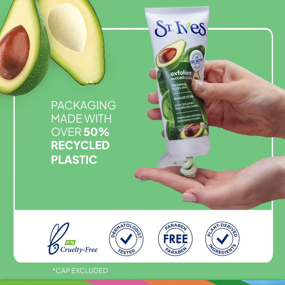 St.Ives Face Scrub Exfoliant Avocado and Honey for Balanced to Dry Skin - 170g 2 St.Ives Face Scrub Exfoliant Avocado and Honey for Balanced to Dry Skin - 170g - Image 2