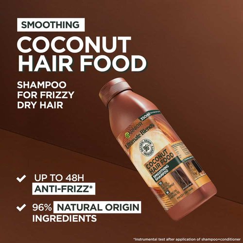 Garnier Ultimate Blends Smoothing Coconut Hair Food Shampoo - 350ml 4 Garnier Ultimate Blends Smoothing Coconut Hair Food Shampoo - 350ml - Image 4