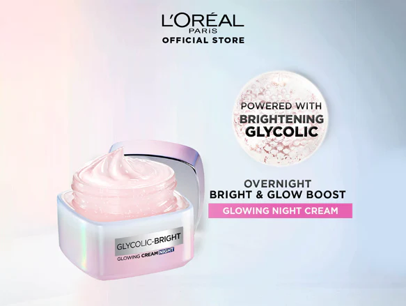 Loreal Glycolic Bright Glowing Night Cream - 50ml - Image 4
