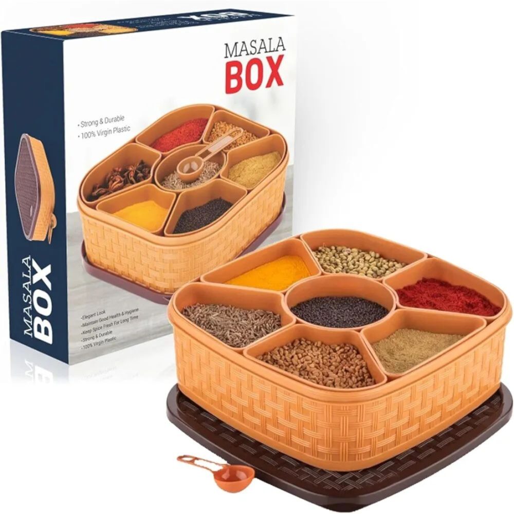 Masala Box with lid and multiple spice compartments