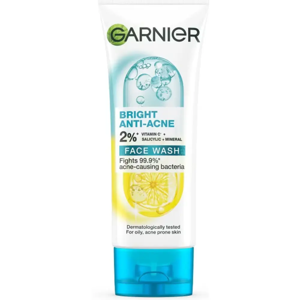 Garnier Bright Anti Acne 2% Face Wash - 100ml