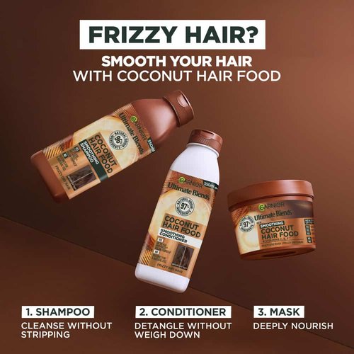Garnier Ultimate Blends Smoothing Coconut Hair Food Shampoo - 350ml 2 Garnier Ultimate Blends Smoothing Coconut Hair Food Shampoo - 350ml - Image 2