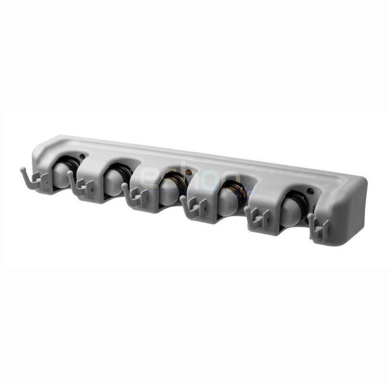 Broom Hanger Storage Rack + 5 Holders 2 Broom Hanger Storage Rack + 5 Holders - Image 2